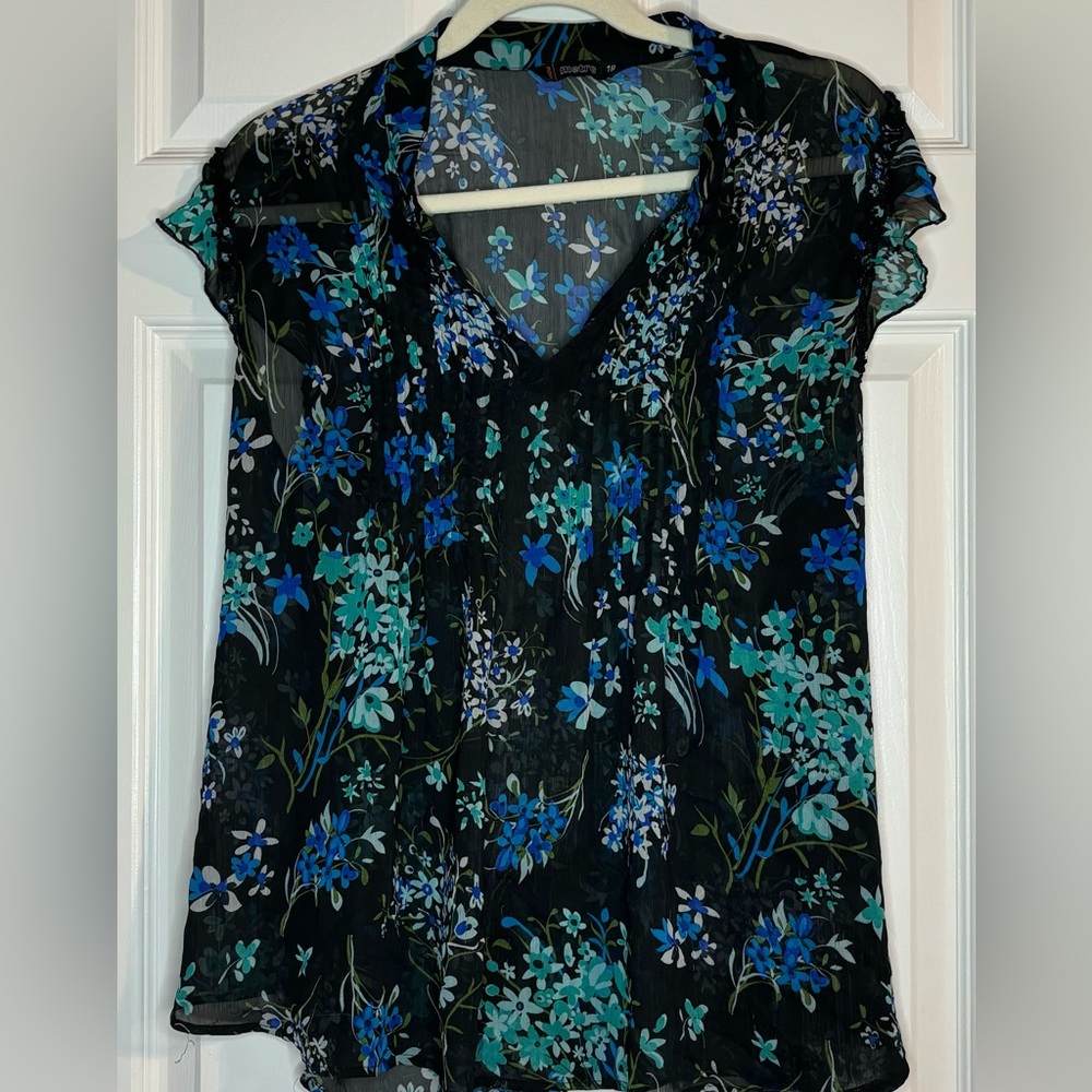 Sheer floral blouse size 16